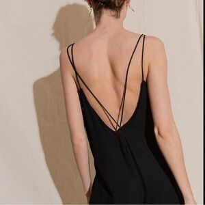 Silk & Salt black strappy jumpsuit XL